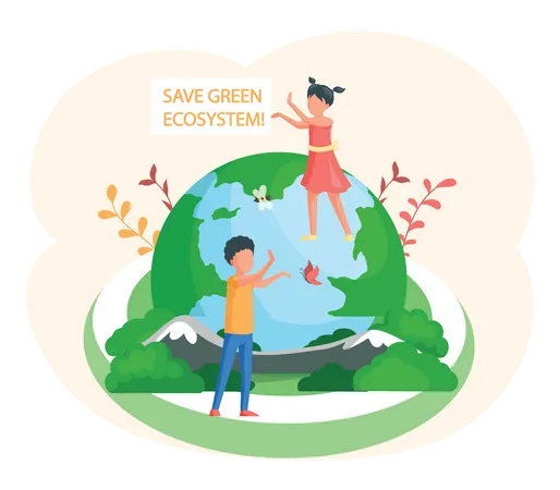 Save Green Ecosystem  Illustration