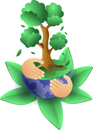 Save green plants  Illustration