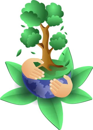 Save Green Plants Illustration