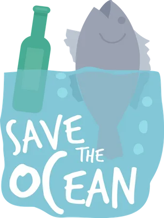 Save ocean  Illustration