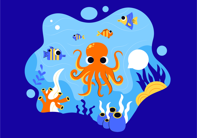海の動物を救う  イラスト