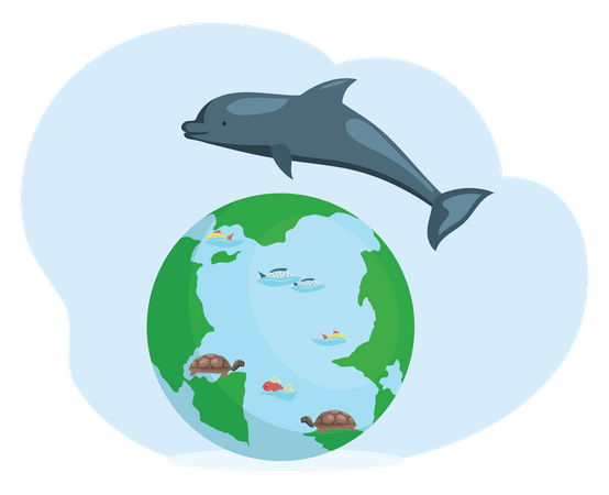 Save Ocean Life Illustration