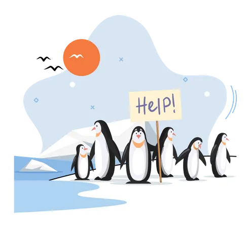 Save polar wildlife Illustration