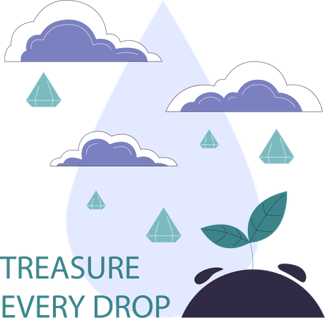 Save rain water  Illustration