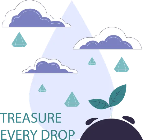 Save rain water  Illustration