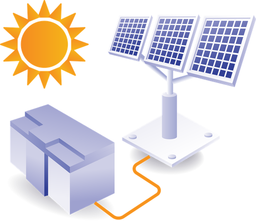 Save solar energy in generators  Illustration