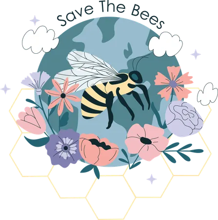 Save The Bees  일러스트레이션