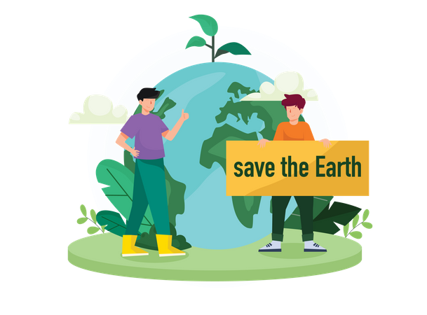 Save the Earth campaign  Illustration