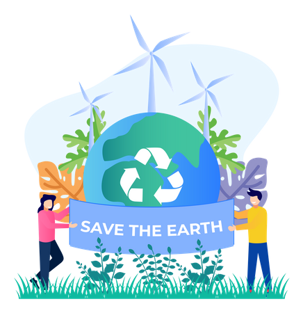 Save the earth  Illustration