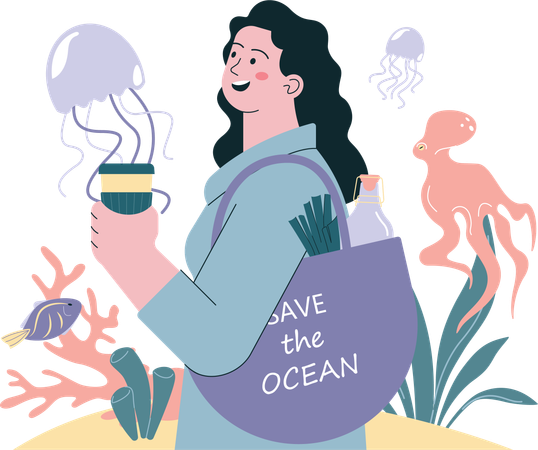 Save ocean campaign  イラスト