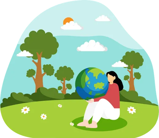 Earth Day Flat Design Illustration Illustration