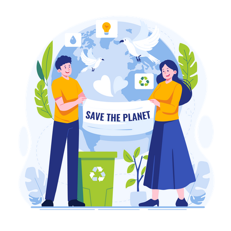 Save the planet campaign  Illustration