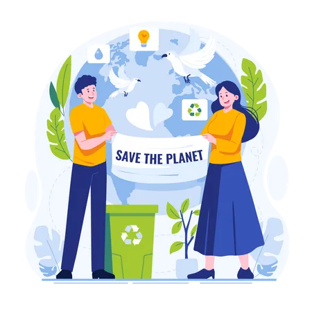 Save the planet campaign  Illustration
