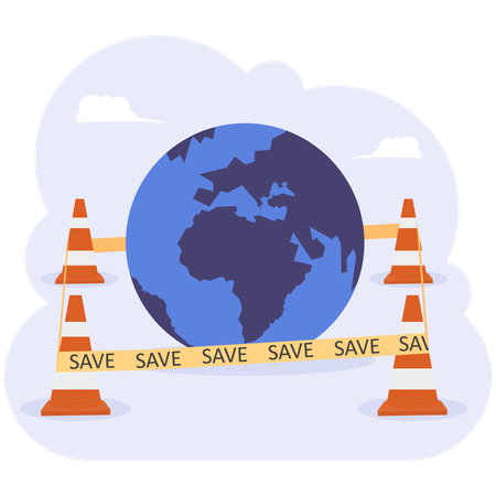 Save the world from climate change and global warming problem  Illustration