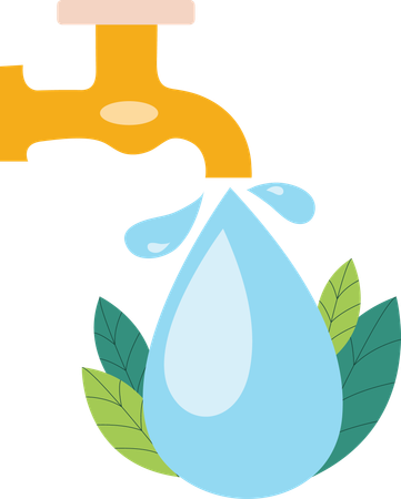水を節約する  イラスト