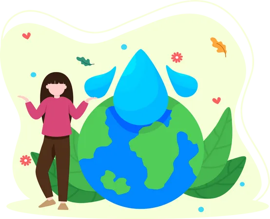 Save water  イラスト