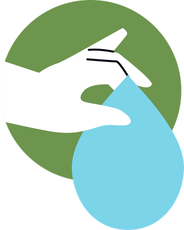 Save water to reduce carbon footprint  Illustration