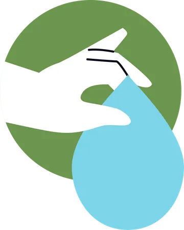 Save water to reduce carbon footprint  Illustration