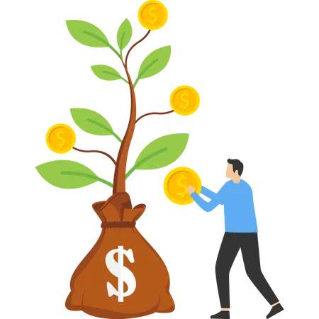 Saving and money growing  Illustration