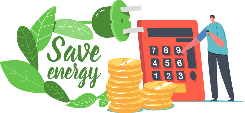 Saving Energy Calculatation  Illustration