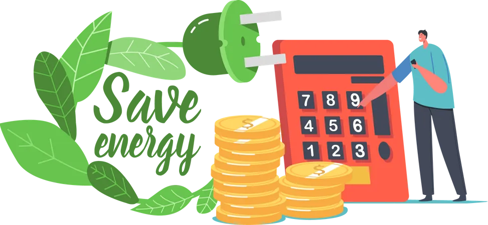 Saving Energy Calculatation  Illustration