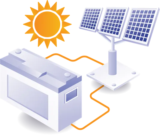 Saving energy solar panels eco green  Illustration