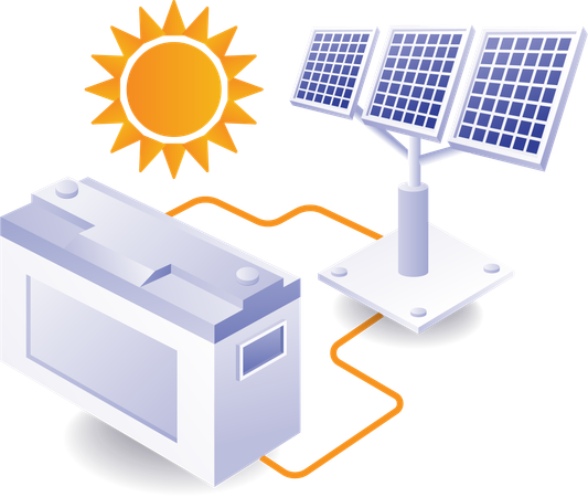 Saving energy solar panels eco green  Illustration