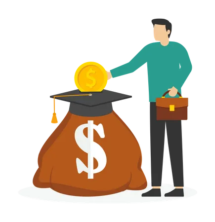 Saving For Future Education Expenditures Vector Illustration In Flat Style Illustration