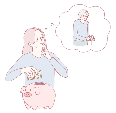 Saving for Retirement  Thoughtful and Strategic Approach to Your Financial Future  Illustration