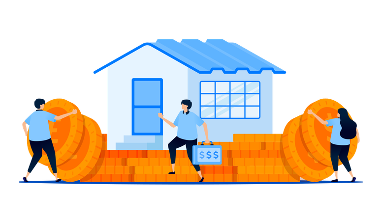 Saving in  mortgage with  down payment  Illustration