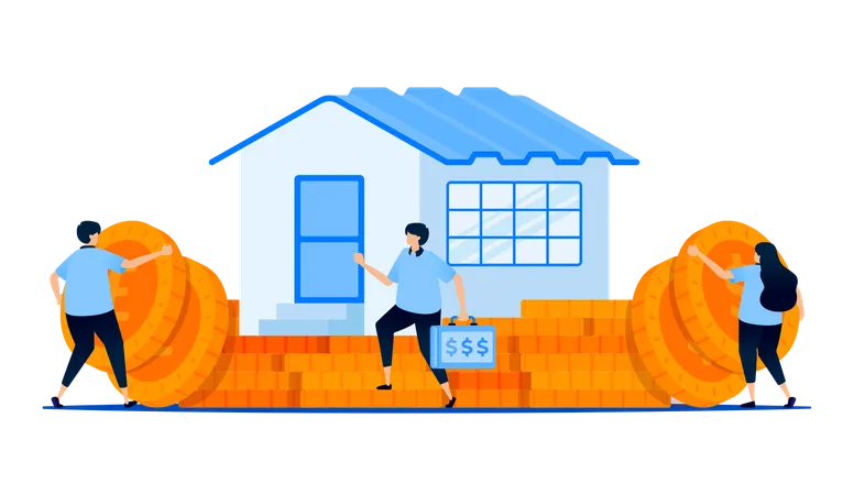 Saving in  mortgage with  down payment  Illustration