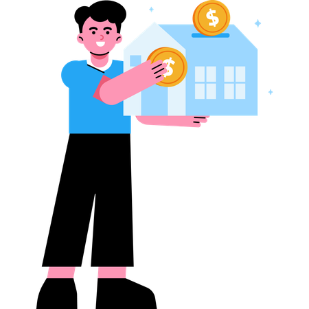 Saving Money for Buy House  Illustration