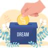 illustrations of saving money for dream