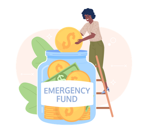 Saving money for emergency fund Illustration
