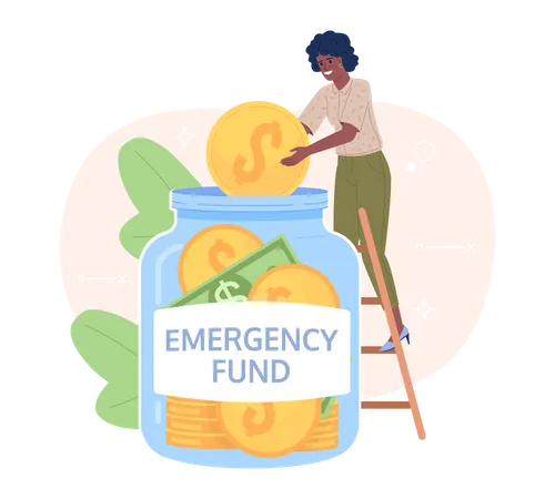 Saving money for emergency fund Illustration