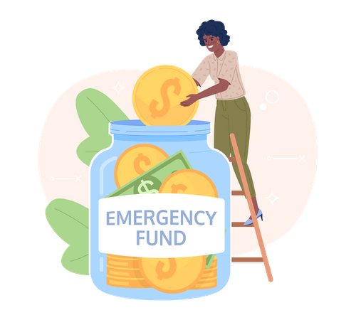 Saving money for emergency fund  Illustration