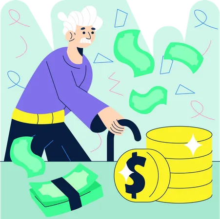 Saving Money For Retirement Illustration