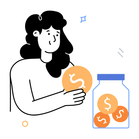 Saving Money  Illustration