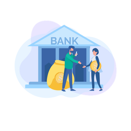 Saving money in bank is more secure Illustration