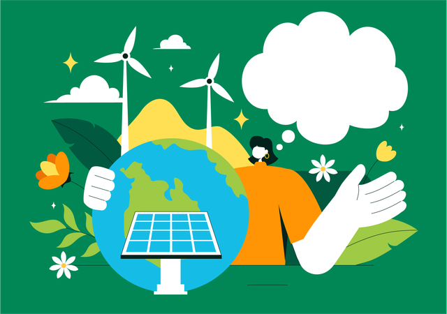 Saving the Planet and Taking Care of the Earth  Illustration