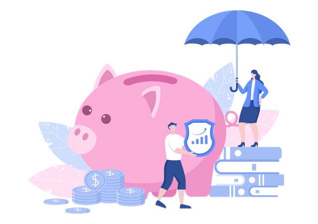 Savings and Investment Insurance Illustration