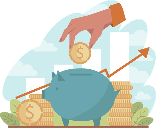 Savings money and finical growth  Illustration