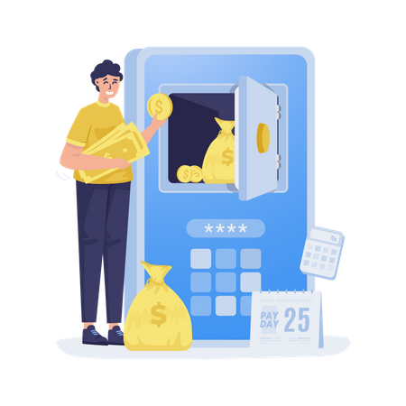 Savings money secure  Illustration