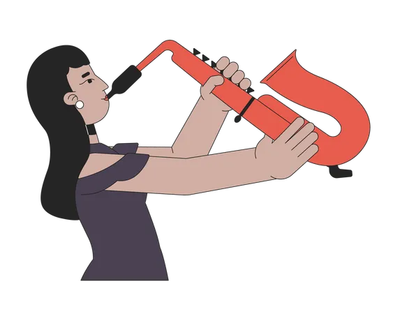 Saxofonista de jazz  Ilustración