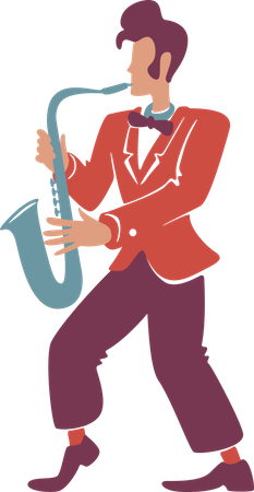 Saxophoniste élégant  Illustration