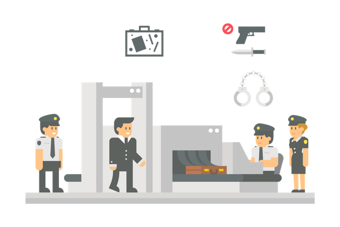 Analyse de sécurité à l'aéroport  Illustration