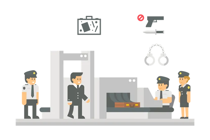 Analyse de sécurité à l'aéroport  Illustration