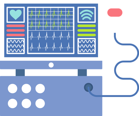 Scan Heartbeat and Cardiology Tech  Illustration