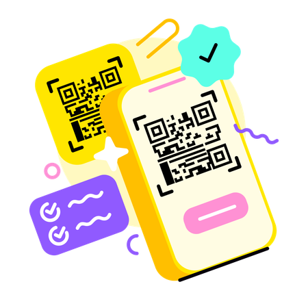 Scan payment with Barcode  Illustration