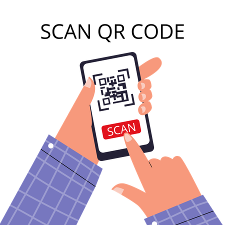 QR 코드를 스캔  일러스트레이션